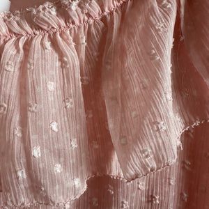 Light Pink Chiffon Ruffled Top Size XL